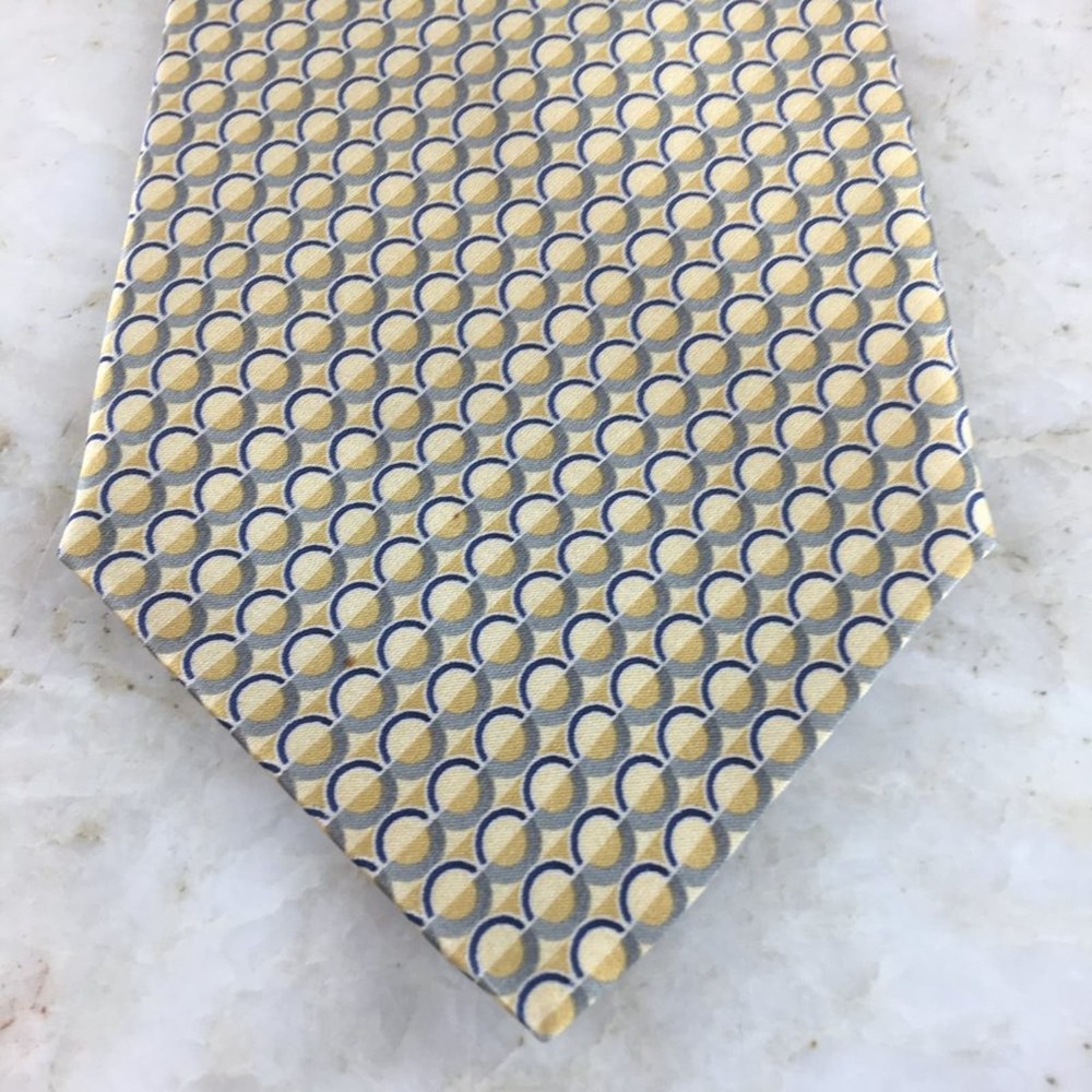 BILL BLASS NEO SILK TIE IN YELLOW AND BLUE